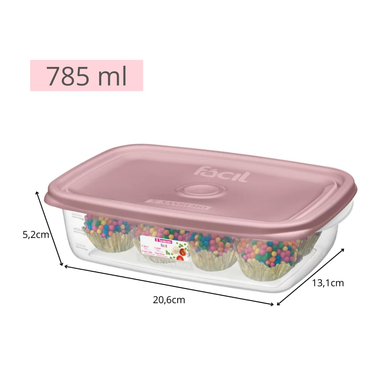 Conjunto com 11 Potes Plásticos Herméticos, Tampa Fácil, 530ml, 785ml e 800ml - Sanremo Cor:Sortido