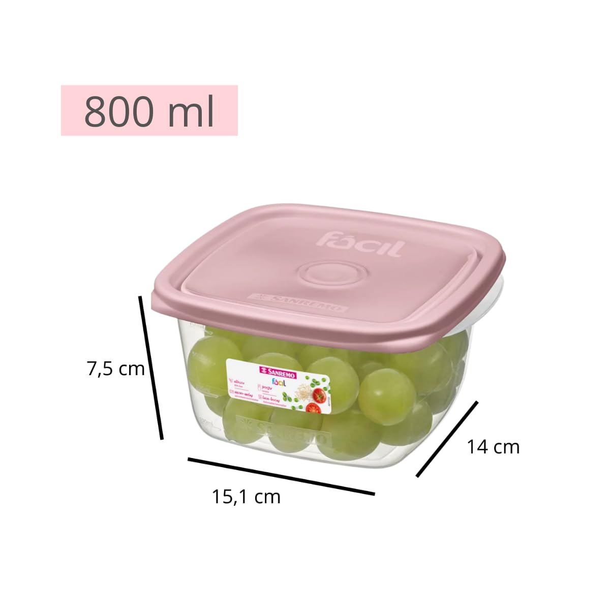 Conjunto com 11 Potes Plásticos Herméticos, Tampa Fácil, 530ml, 785ml e 800ml - Sanremo Cor:Sortido