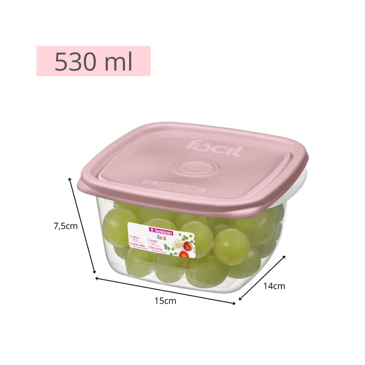 Conjunto com 11 Potes Plásticos Herméticos, Tampa Fácil, 530ml, 785ml e 800ml - Sanremo Cor:Sortido
