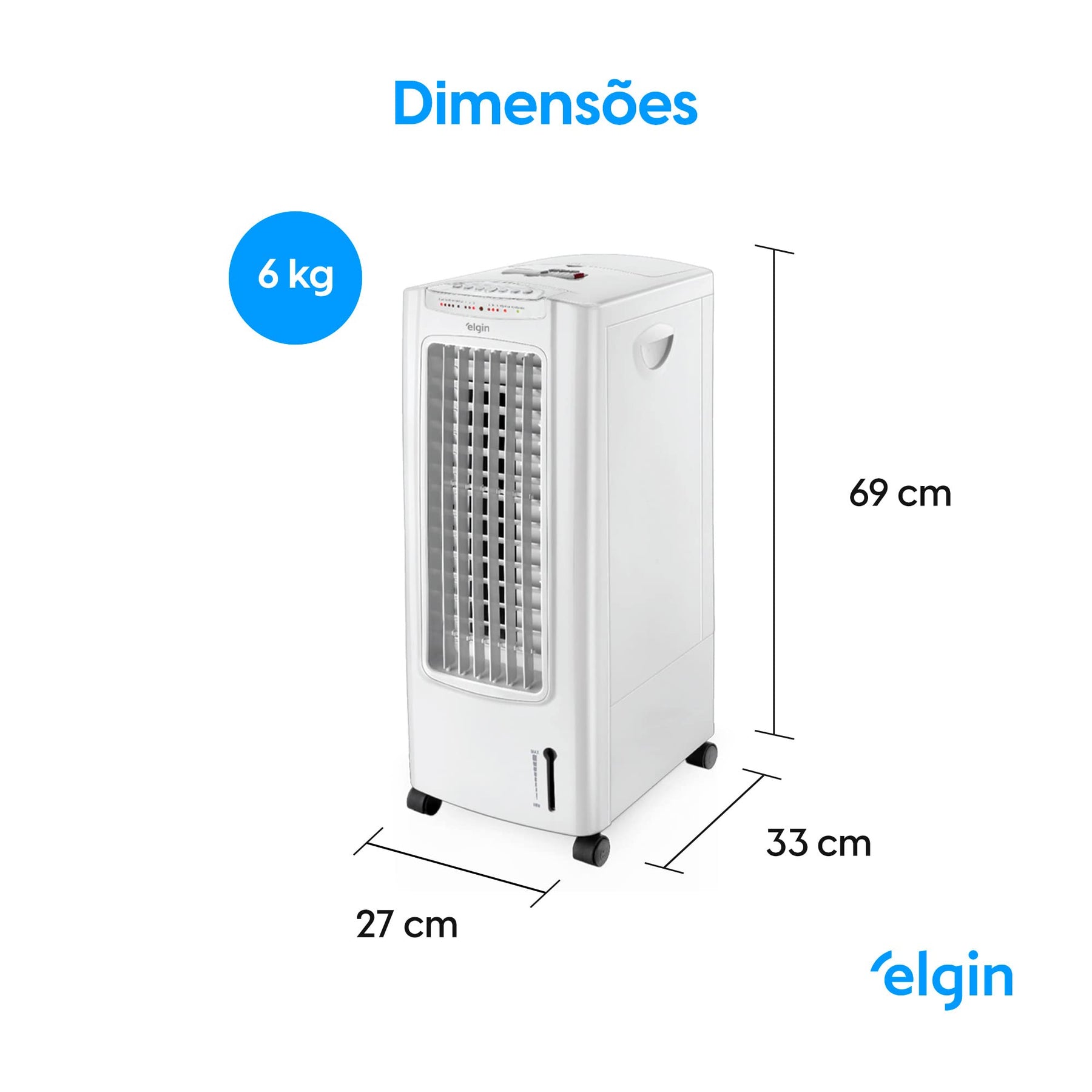 Climatizador de Ar Portátil FCE 3 em 1 Elgin Branco 7,5 Litros 220V - Climatiza, ventila e ioniza o ar