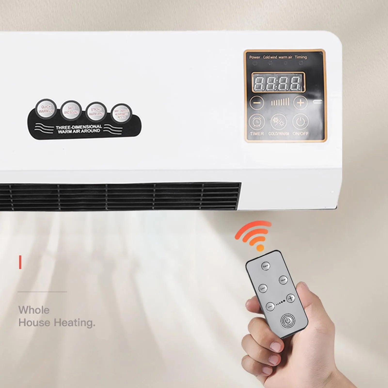 Condicionador de Ar Montado na Parede, Mini Móvel Portátil da Máquina do Calefator de Ar Montado na Parede para o Quarto (Plugue UE 220 V)