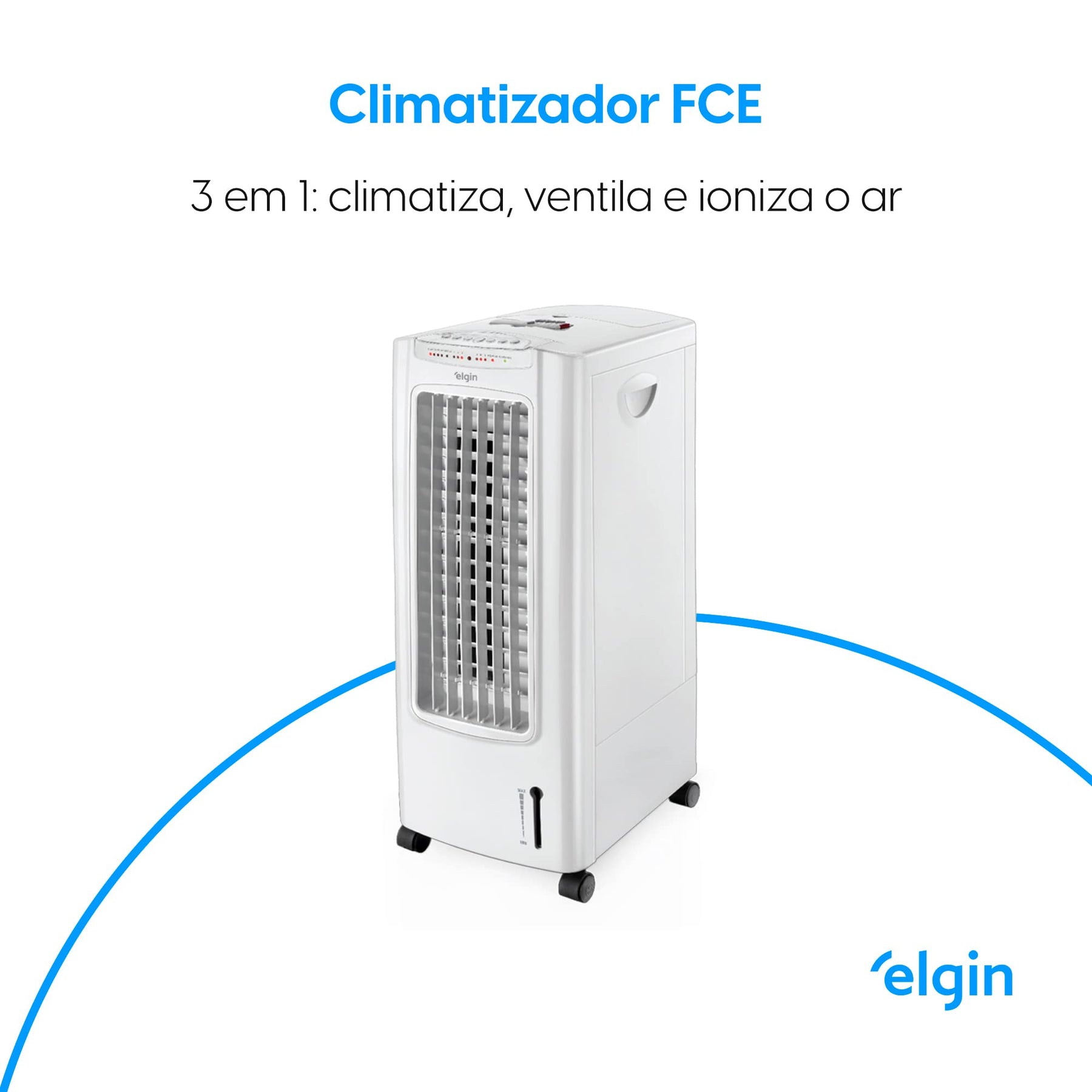 Climatizador de Ar Portátil FCE 3 em 1 Elgin Branco 7,5 Litros 220V - Climatiza, ventila e ioniza o ar