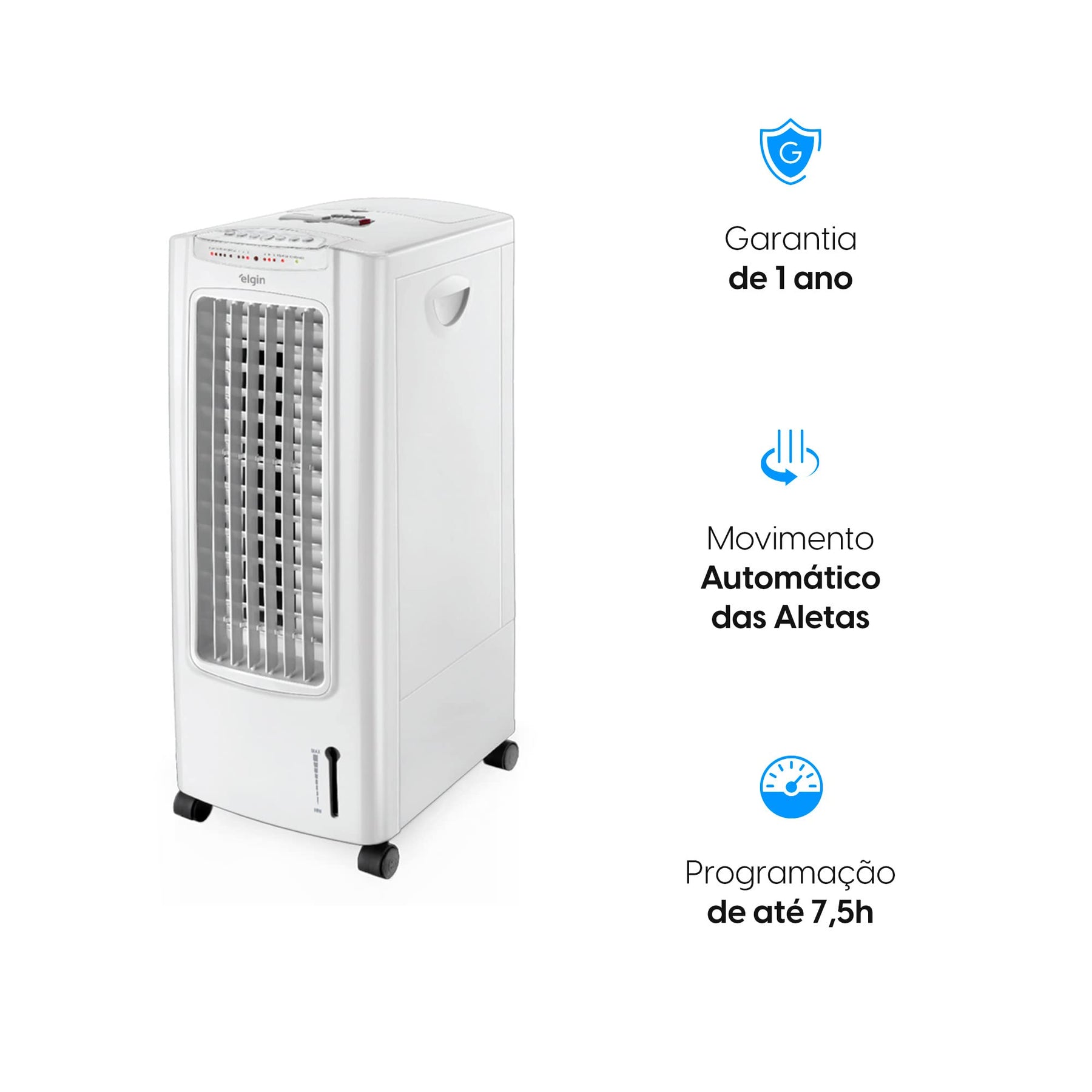 Climatizador de Ar Portátil FCE 3 em 1 Elgin Branco 7,5 Litros 220V - Climatiza, ventila e ioniza o ar