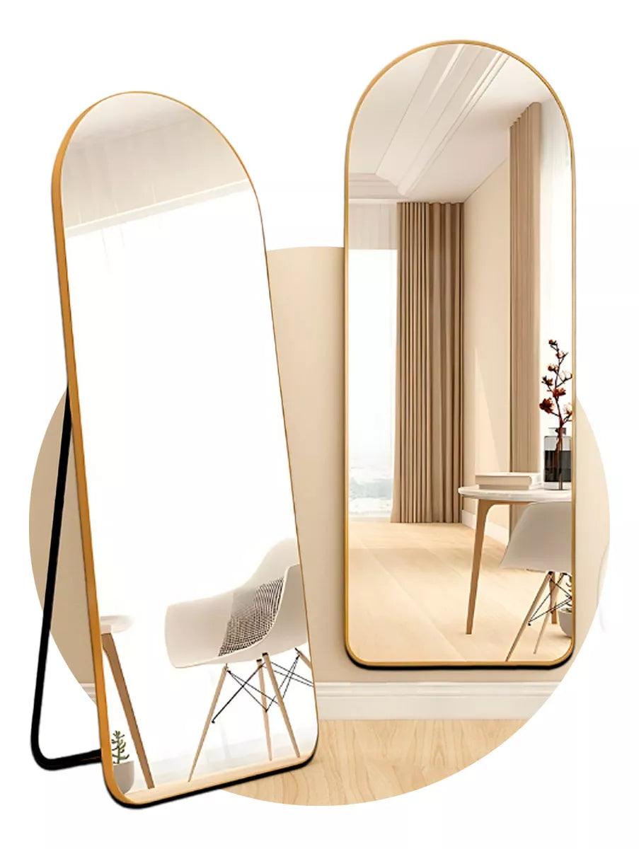 Espelho Pinterest Grande com Suporte e Moldura Dourada - Casa Amarela