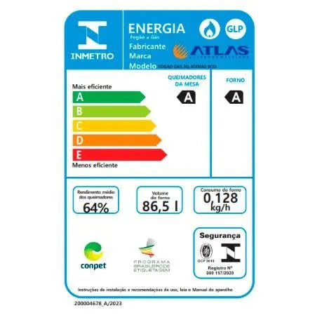 5 Bocas Branco com Mesa Inox Atlas Atenas Bivolt