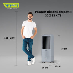 Climatizador Symphony Diet 8i Casa & Escritório - Compacto Potente Econômico Ctrl Remoto Tecnologia i-Pure 8 Litros 95w 220v Cinza