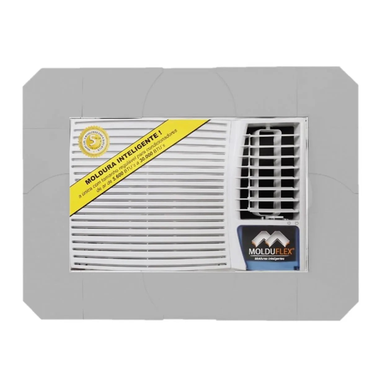 Moldura Regulável Para Ar-Condicionado Cinza 5000 até 30000 BTUs Molduflex