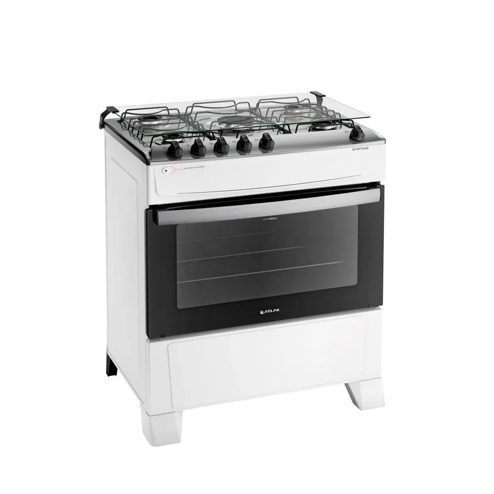 5 Bocas Branco com Mesa Inox Atlas Atenas Bivolt