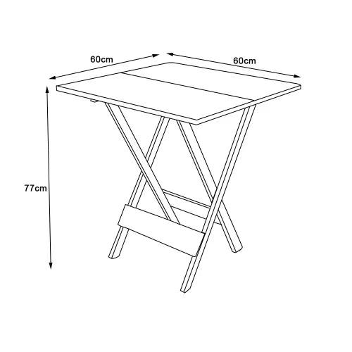 [LÍQUIDA DEZEMBRO] - Conjunto de Mesa 60x60 com 4 Cadeiras de Madeira Dobravel - Imbuia - Casa Amarela