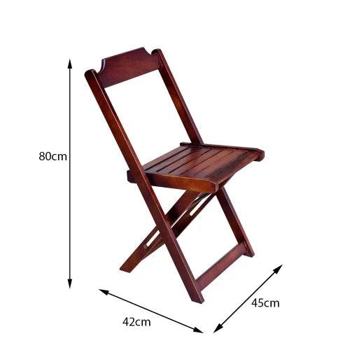 [LÍQUIDA DEZEMBRO] - Conjunto de Mesa 60x60 com 4 Cadeiras de Madeira Dobravel - Imbuia - Casa Amarela