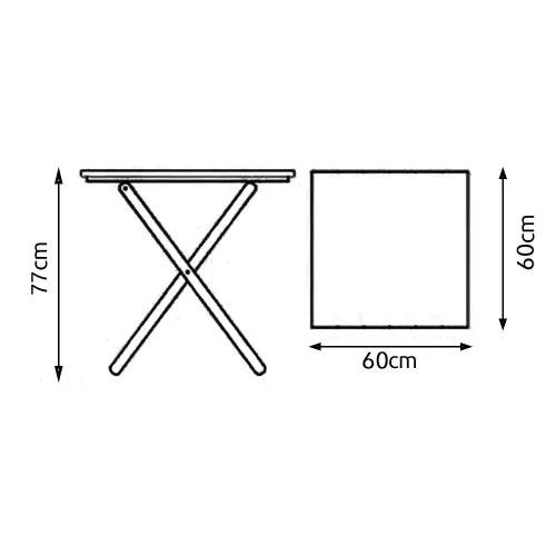 Conjunto de Mesa 60x60 e Mesa Aparador Dobrável com 4 Cadeiras Bar Restaurante - Imbuia - Casa Amarela