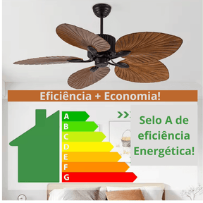 Ventilador de teto moderno Potente - ZenithBreeze NatureWave - Casa Amarela