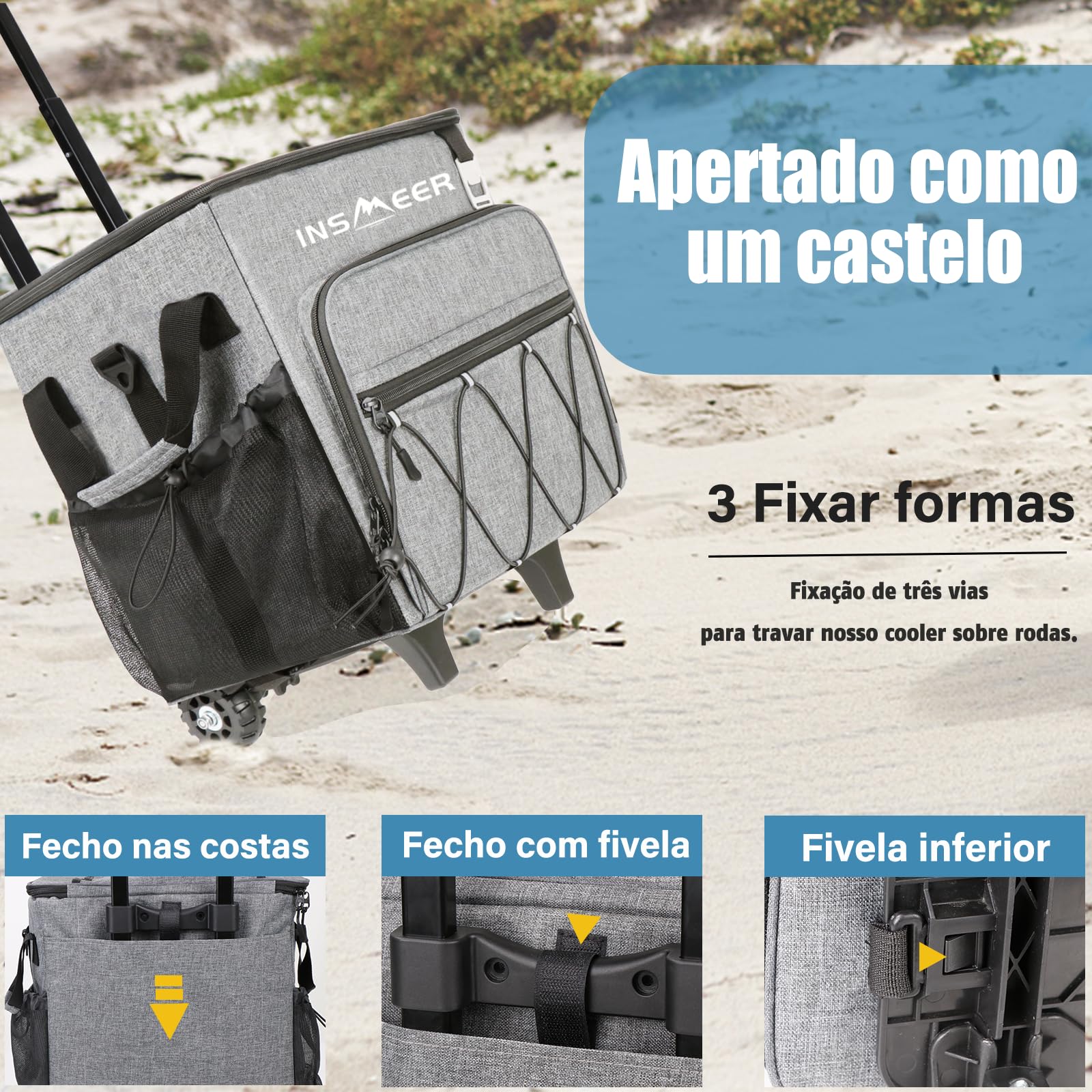 INSMEER Coolers e Bolsas Térmicas Com Rodas - 40 Litros.