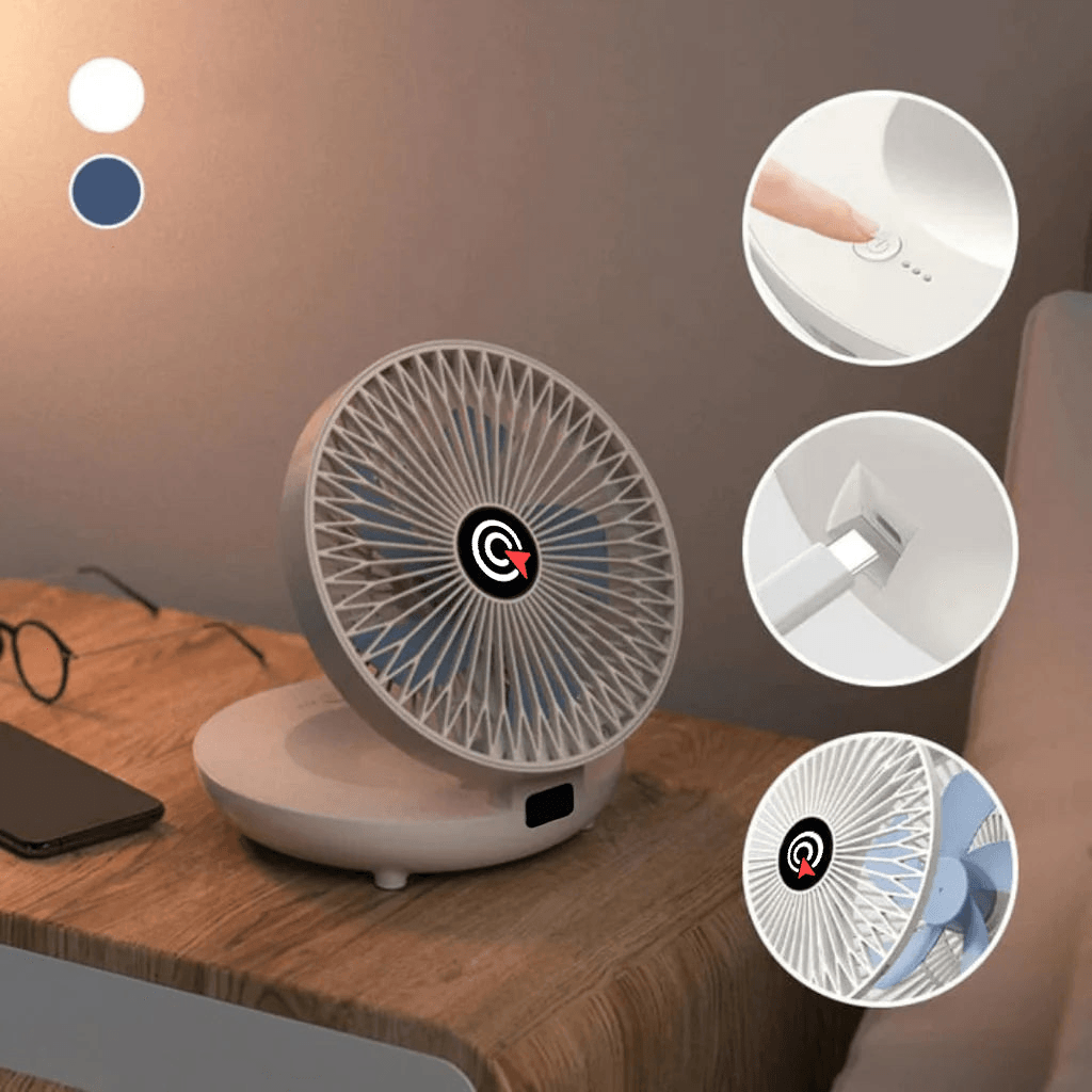 Mini Ventilador Power Fresh 3 em 1: Dobrável, Portátil e Potente - A Brisa Que Viaja Com Você! - Casa Amarela