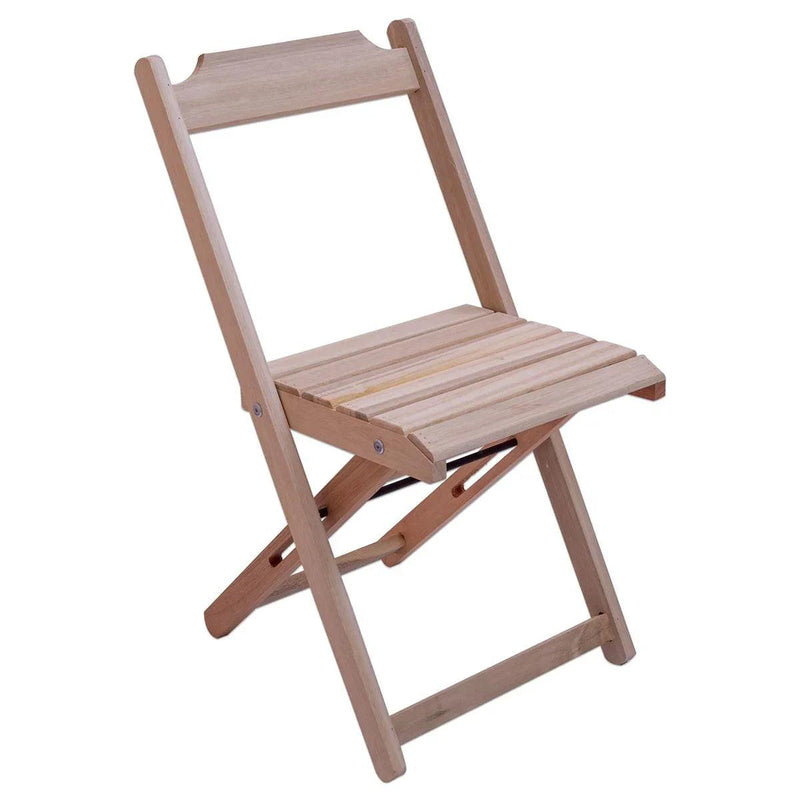 CONJUNTO DOBRÁVEL DE MESA 120X70 COM 1 MESA E 4 CADEIRAS EM MADEIRA EUCALIPTO SEM PINTURA - Casa Amarela