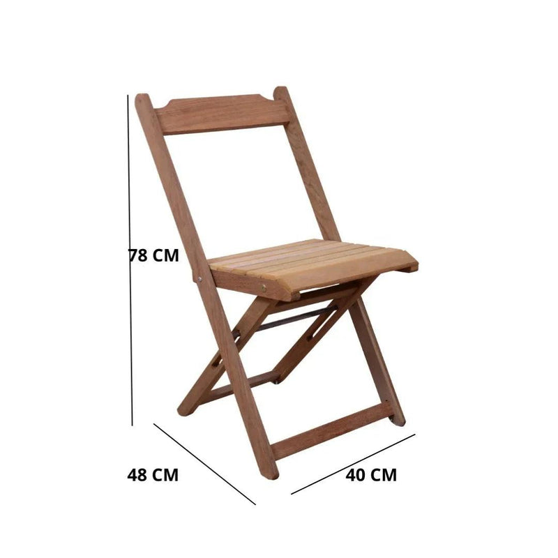 [LÍQUIDA DEZEMBRO] - CONJUNTO DOBRÁVEL 120X70 COM 4 CADEIRAS EM MADEIRA NOBRE - Casa Amarela