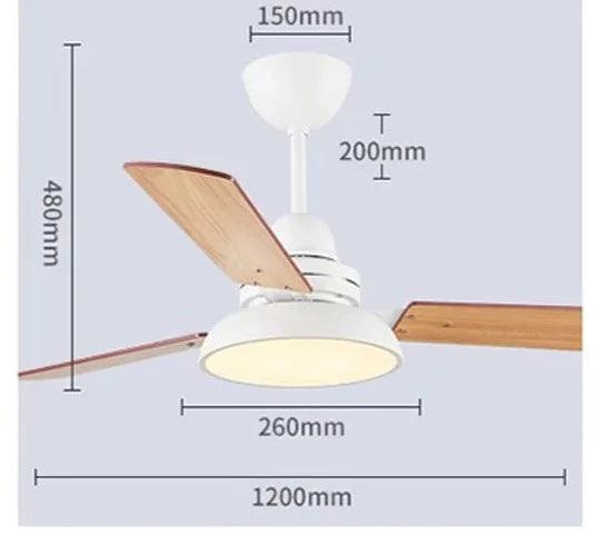 Ventilador de teto moderno com Luminária - ZenithBreeze Street - Casa Amarela