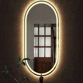 Espelho jateado Oval Iluminado com led quente - 60x150cm Woodglass oval - Casa Amarela