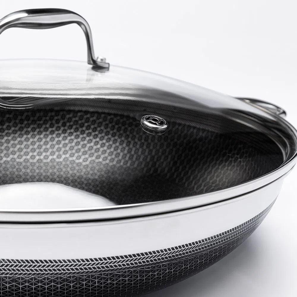 CAÇAROLA WOK EM AÇO INOX 34 CM HIVE - Casa Amarela